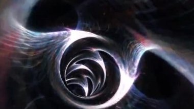 Soyut döngü parlaklığı dijital uçan çizgiler hareketi ve tünel mağarasında aydınlatılmış matris ışık efekti. Fütürist örgü neon arkaplan, morötesi ışıldayan çizgiler, lazer ışınları, ışık hızı. 