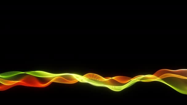 Абстрактный Лопнувший Многоцветный Футуристический Цифровой Поток Искровых Искровых Волн Черном — стоковое видео
