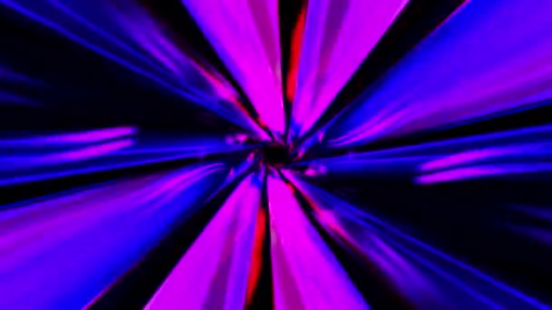 Abstraktní Hyperprostor Zrychluje Temnou Modrofialovou Čáru Futuristickém Sci Tunelu Virtuální — Stock video