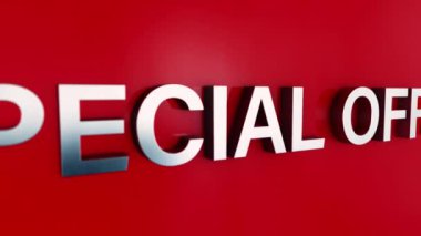 Cyber Monday Concept animasyon efektinin 3 boyutlu krom metin sözcüğü kırmızı arka plan 4K Siber Pazartesi indirimi konsepti tanıtım için kelime efekti unsuru, başlık afişi. Renkli Retro Oyun 
