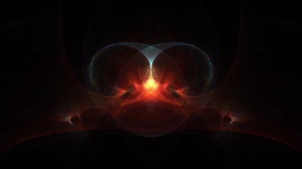 Abstract Animation Visual Art Technology Glowing Red Dark Symmetric Glow — Vídeo de Stock