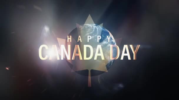 Happy Canada Day Cinematic Greeting Title Concepto Fondo Bucle Inconsútil — Vídeos de Stock
