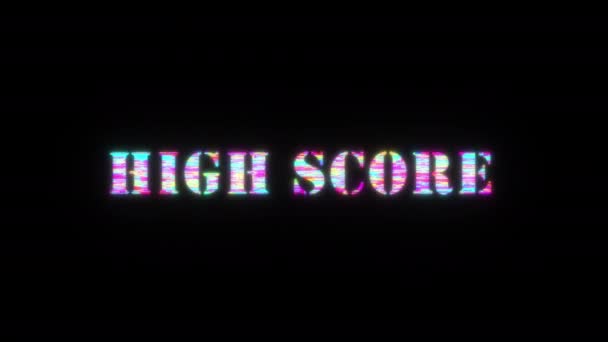 High Score Mot Texte Coloré Scintillement Lumière Animation Boucle Avec — Video