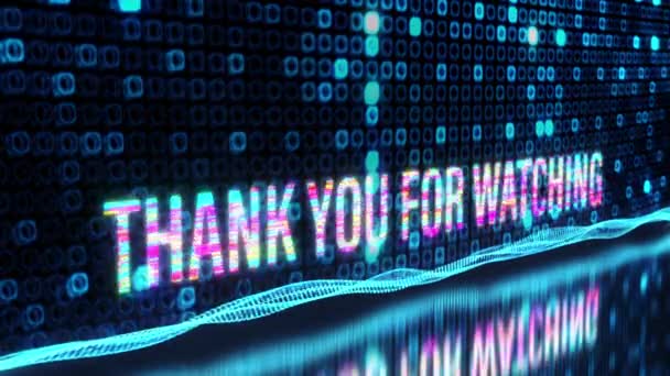 Animation Thank You Watching Colorful Text Word Flicker Light Animation — Stock Video