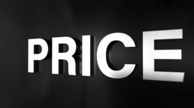 Price Değer Kalitesi animasyon efekti üzerinde Fiyat Kalitesi animasyon efekti uçuşan 3B krom metin sözcüğü Price Değer Kalitesi Kelime Efekti elementi 