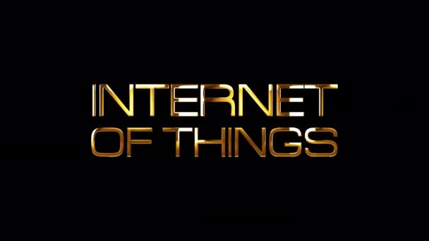 Internet Thing Золотий Текстовий Банер Анімація Циклу Ізольоване Слово Використанням — стокове відео
