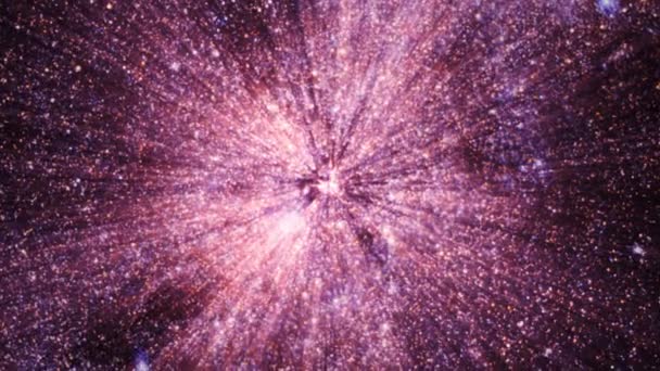 Călătorind Prin Câmpuri Stelare Strălucitoare Spațiu Supernova Big Bang Izbucnește — Videoclip de stoc