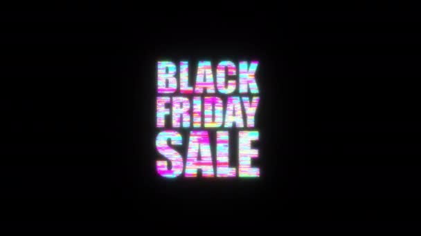 Black Friday Försäljning Färgglada Text Ord Flimmer Ljus Animation Loop — Stockvideo