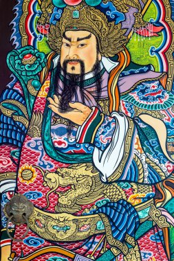 Guan Yu deva God of honor paint fine art on the door