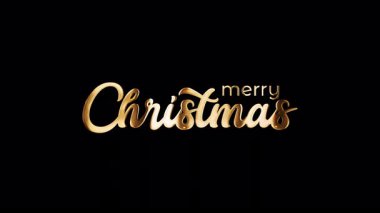 Mutlu Noeller altın metin ışık efekti animasyonu. Şeffaf birleşim için izole edilmiş alfa kanalını içerir. Apple ProRes 4444 'te İhraç Edildi