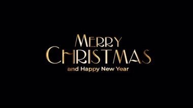 Mutlu Noeller ve yeni yılın altın yazıları ışık efekti animasyonunu parlatıyor. Şeffaf birleşim için izole edilmiş alfa kanalını içerir. Apple ProRes 4444 'te İhraç Edildi