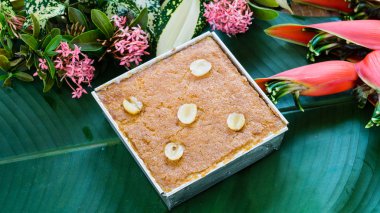 Mung Bean Thai Custard Dessert Recipe or Khanom Maw Kaeng clipart