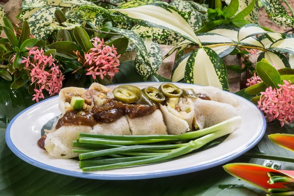 Rolos de primavera estilo tailandês ou Popiah — Fotografia de Stock