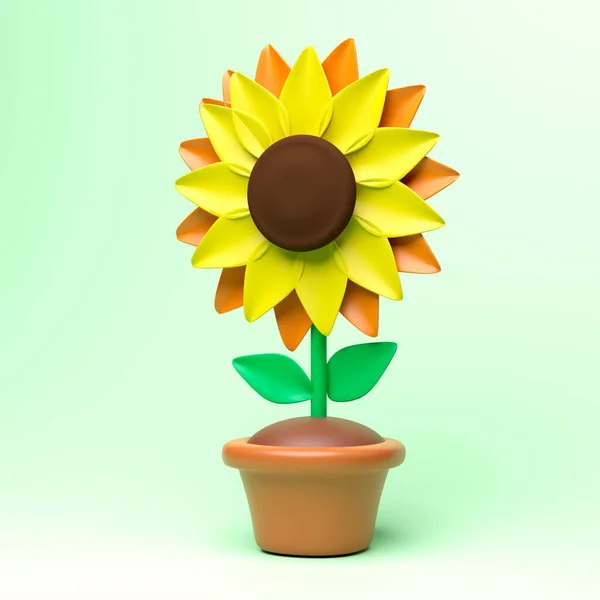 Kwiat Słonecznik Misce Lub Puli Ilustracja — Zdjęcie stockowe