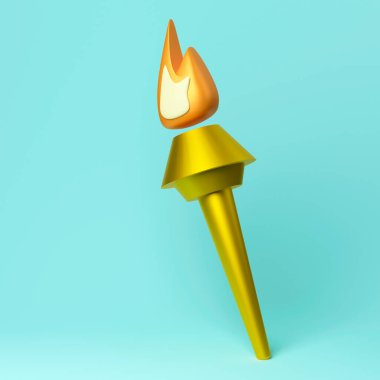 Altın Olimpiyat meşalesinin 3D yansıması