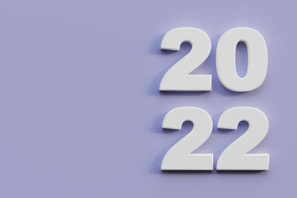Siffror 2022 Ljus Bakgrund Banner Gott Nytt 2022 Render Illustration — Stockfoto
