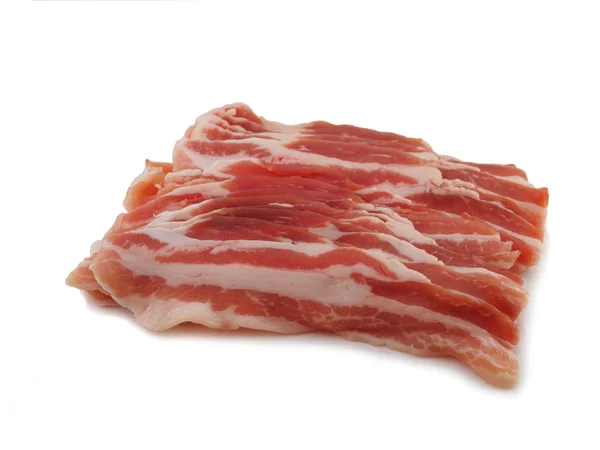 Bacon, barriga de porco fatia de isolado Imagens Royalty-Free