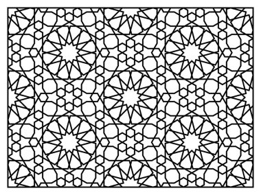 Lazer kesme şablonu. Dekoratif ızgara. Doğulu geometrik desen.