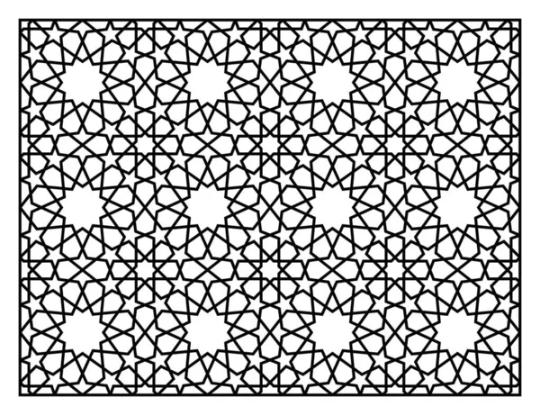 Plantilla Corte Por Láser Panel Decorativo Patrón Geométrico Oriental — Vector de stock