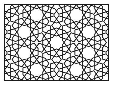 Lazer kesme şablonu. Dekoratif Panel. Orta Doğu Geometrik Deseni.