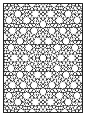 Lazer kesme şablonu. Dekoratif Panel. Orta Doğu Geometrik Deseni.