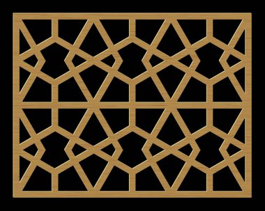Lazer kesme şablonu. Dekoratif Panel. Orta Doğu Geometrik Deseni.