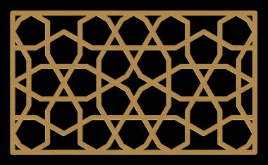 Lazer kesme şablonu. Dekoratif Panel. Orta Doğu Geometrik Deseni.