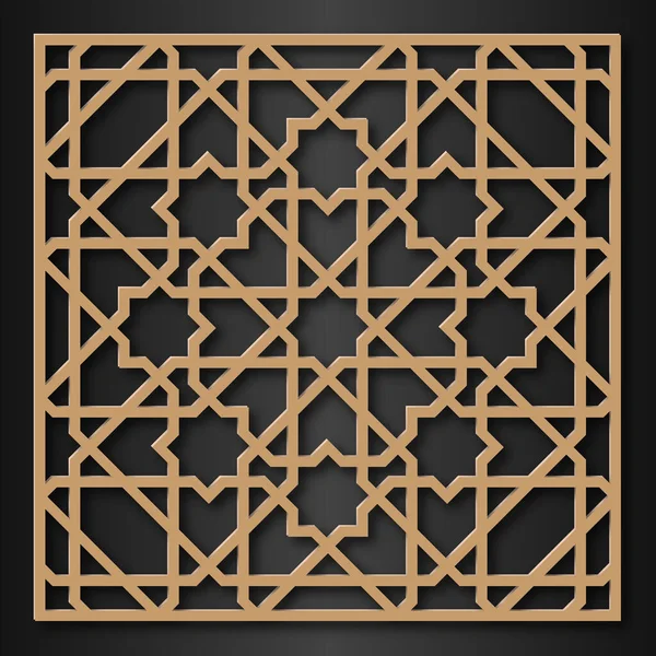 レーザー切断テンプレート 装飾パネル 中東幾何学模様 — ストックベクタ