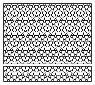 Lazer kesme şablonu. Dekoratif kafes. Orta Doğu Geometrik Deseni.