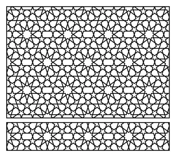 Lasersnijsjabloon Decoratief Rooster Geometrische Patronen Het Midden Oosten — Stockvector