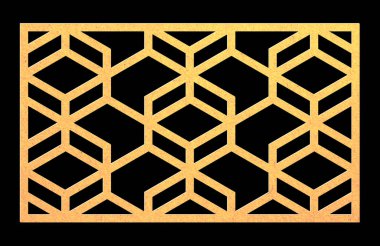 Lazer kesme şablonu. Dekoratif kafes. Orta Doğu Geometrik Deseni.