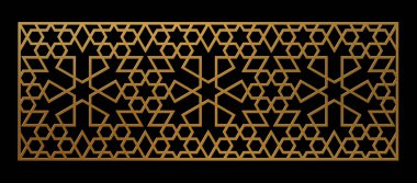 Lazer kesme şablonu. Dekoratif kafes. Orta Doğu Geometrik Deseni.