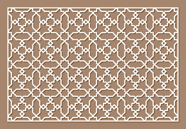 Шаблон Лазерного Різання Декоративна Решітка Близькосхідний Геометричний Візерунок — стоковий вектор
