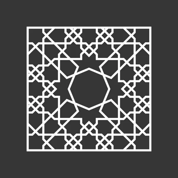 Plantilla Corte Por Láser Red Decorativa Patrón Geométrico Oriente Medio — Vector de stock