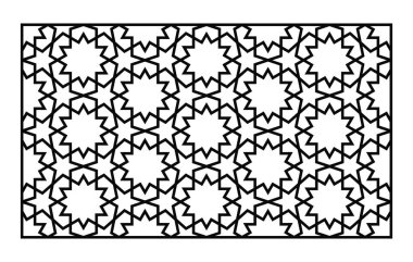 Lazer kesme şablonu. Dekoratif kafes. Orta Doğu Geometrik Deseni.