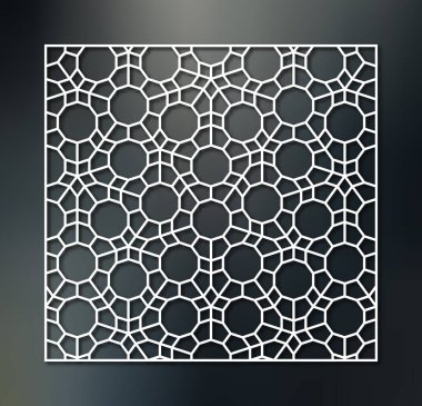 Yarı periyodik Orta Doğu Şablonu. Lazer Kesme Şablonu.