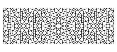 Lazer kesme şablonu. Dekoratif kafes. Orta Doğu Geometrik Deseni.