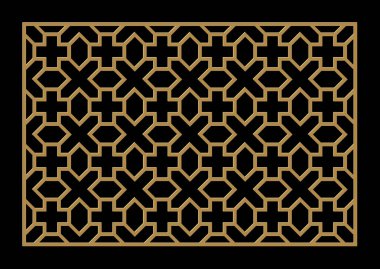 Lazer kesme şablonu. Dekoratif kafes. Orta Doğu Geometrik Deseni.
