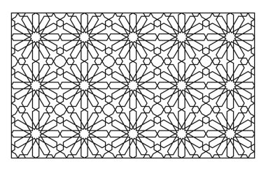 Lazer kesme şablonu. Dekoratif kafes. Orta Doğu Geometrik Deseni.