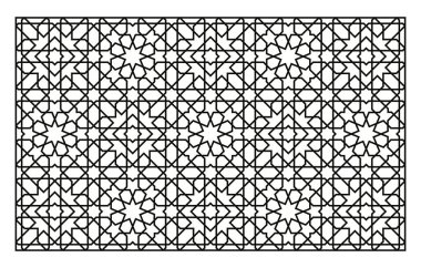 Lazer kesme şablonu. Dekoratif kafes. Orta Doğu Geometrik Deseni.