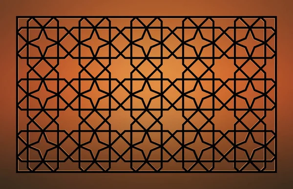 Lazer Kesme Şablonu Dekoratif Kafes Orta Doğu Geometrik Deseni — Stok Vektör