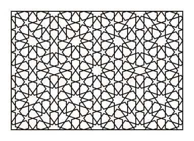 Lazer kesme şablonu. Dekoratif kafes. Orta Doğu Geometrik Deseni.
