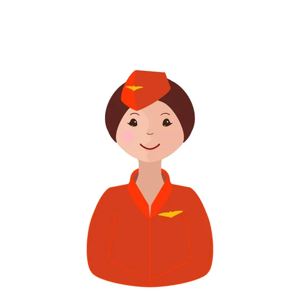 Porträt Einer Berufstätigen Fachangestellten Spezialisierter Kleidung Einer Flugbegleiterin Auf Weißem — Stockfoto