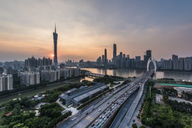 Guangzhou tower in China clipart
