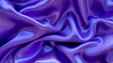 Mor kumaş arkaplan, dalgalar yakın plan, ilginç dalgalı arkaplan, kumaş üzerindeki dalgaların üst görünümü, buruşuk kumaş, orijinal kumaş 