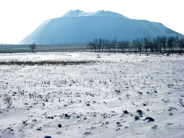 Зимний Вид Горы Холмы Степи Морозное Утро Степи Горы Холмы — стоковое фото