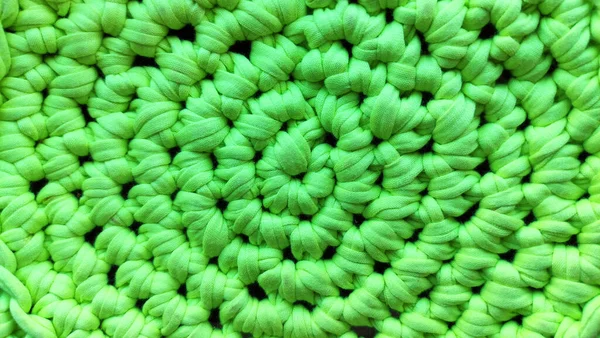 Φόντο Από Πράσινο Ύφασμα Υφασμένο Κύκλους Υφαντό Ύφασμα Κύκλοι Ρούχων — Φωτογραφία Αρχείου