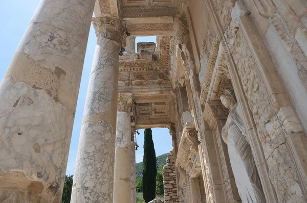 Detail of the Library of Celsus, Ephesus ancient city, Selcuk, Turkey — 图库照片