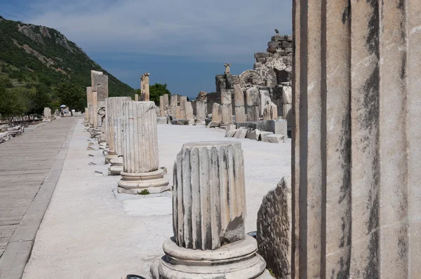 Ruins of Ephesus ancient city, Selcuk, Turkey — Stok fotoğraf