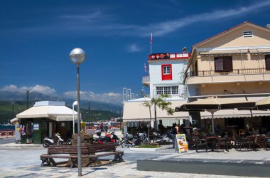 Pisagor Samos Town meydanda. Yunanistan